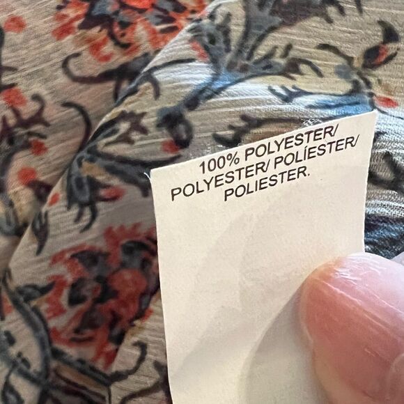 Lucky Brand printed sheer blouse size M - Picture 7 of 7